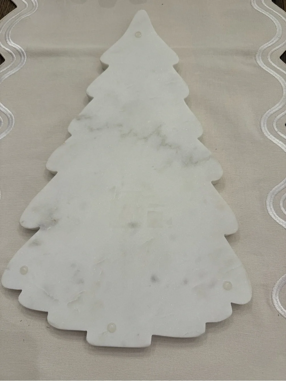 POTTERY BARN TALL MARBLE TREE CHEESE BOARD 16